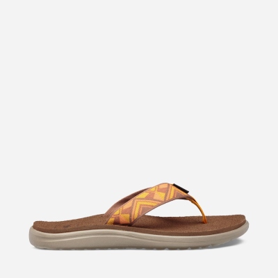 Teva Voya Women's Orange Flower Flip Flops CA16309 Canada Sale